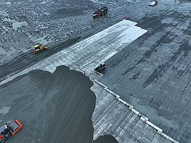 Installation of Stabilenka membranes Installation of the Stabilenka geofabric for soil reinforcement