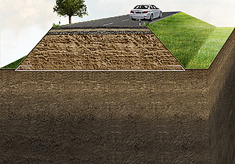 Title tag Geo fabric for dam base reinforcement