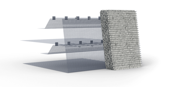 Stunning Natural Stone Look Natural design: Fortrac Gabion System in natural stone look